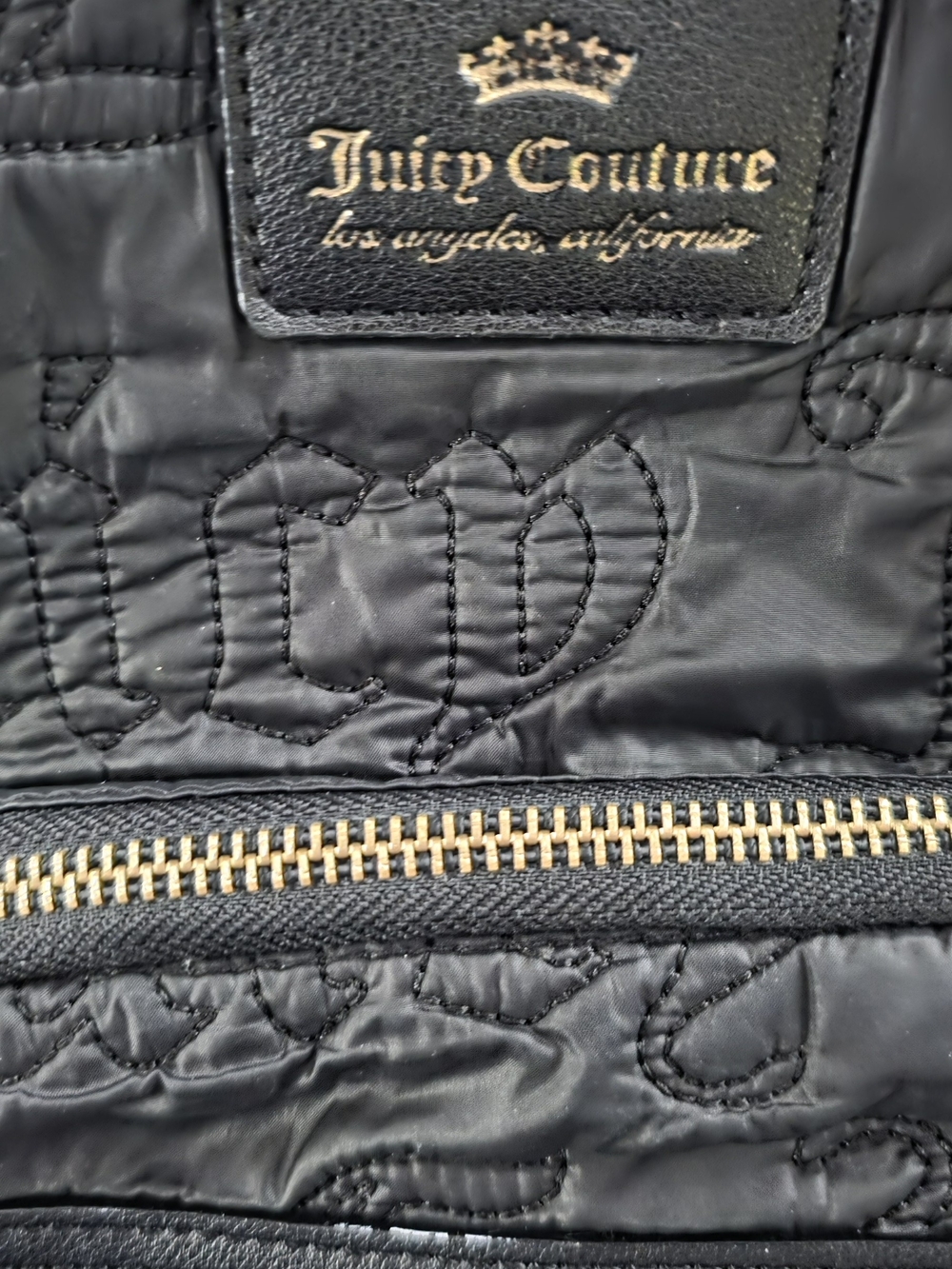 Juicy Couture Black Quilted  Backpack Multi Pockets - Picture 5 of 5